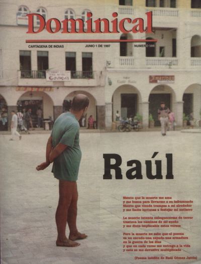 Portada del Dominical de junio 1 de 1997 con una fotografa de Ral en la Plaza de los Coches de Cartagena (Colombia)